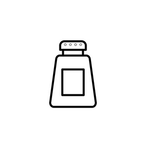 盐图标盐容器罐图标. 厨房用具用于烹饪插图. 简单的细线风格符号.