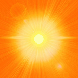 太阳光线插图的抽象背景大蒲公英在天空中闪耀着耀眼的光芒光滑的蓝色