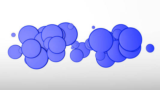 白色背景上的蓝色圆圈。 三维插图。 3D渲染