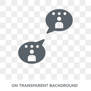 聊天图标。 聊天设计理念从沟通收集。 透明背景上的简单元素矢量插图。