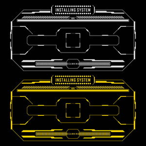 未来虚拟目标监视器屏幕面板矢量图抽象控制面板布局设计