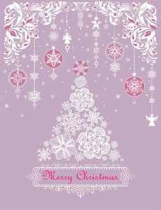 精美的圣诞工艺彩贴贺卡，挂饰姜饼，花拱，圣诞树，剪纸，雪花