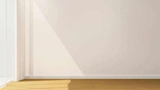 空房间艺术品室出租或其他房间室内简单的设计3d 渲染