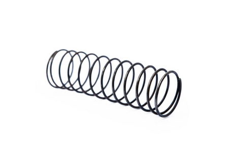 钢洒水车旧隔离白色背景隔离的旧钢弹簧照片