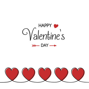 s Day illustration in retro style with hand drawn hearts. Vector