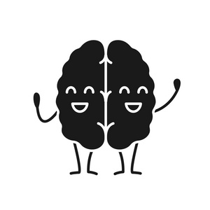 快乐的人脑人物字形图标