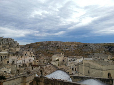 意大利马特拉巴利卡塔古城的景色。