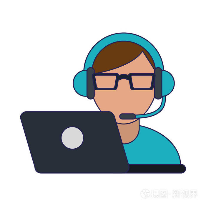 打电话给中心和客户服务插画-正版商用图片17ckti-摄图新视界