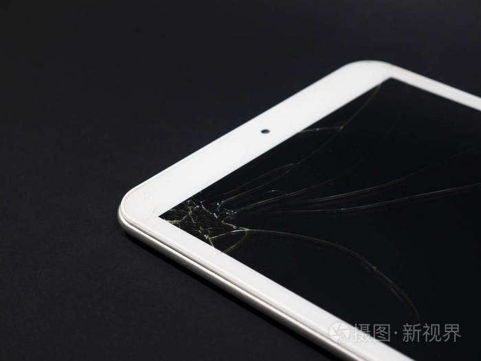 破裂的玻璃平板电脑,设备小玩意照片-正版商用图片17cqny-摄图新视界