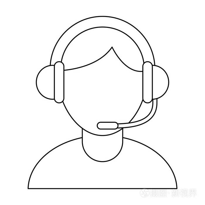 呼叫中心和客户服务黑白