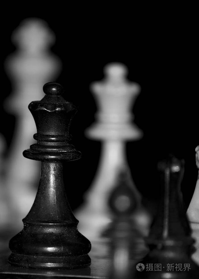 在棋盘上拍摄的国际象棋