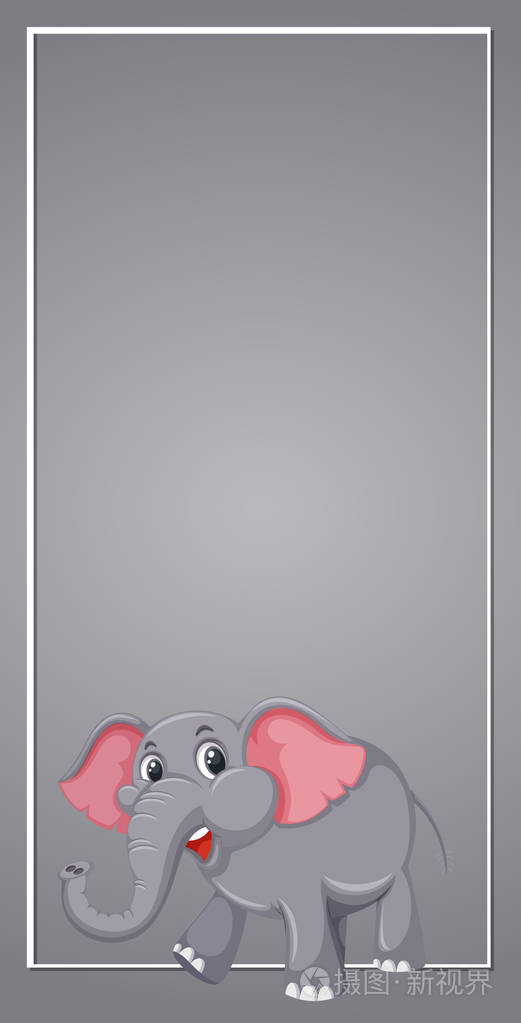 灰色模板插图上的大象