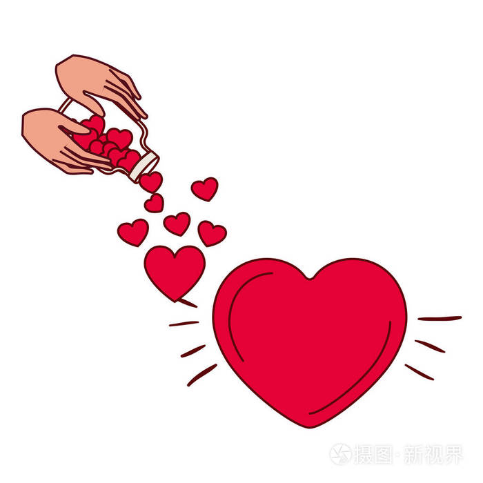 手与罐子和心脏隔绝的图标