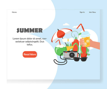 向量暑期网站登录页面设计模板