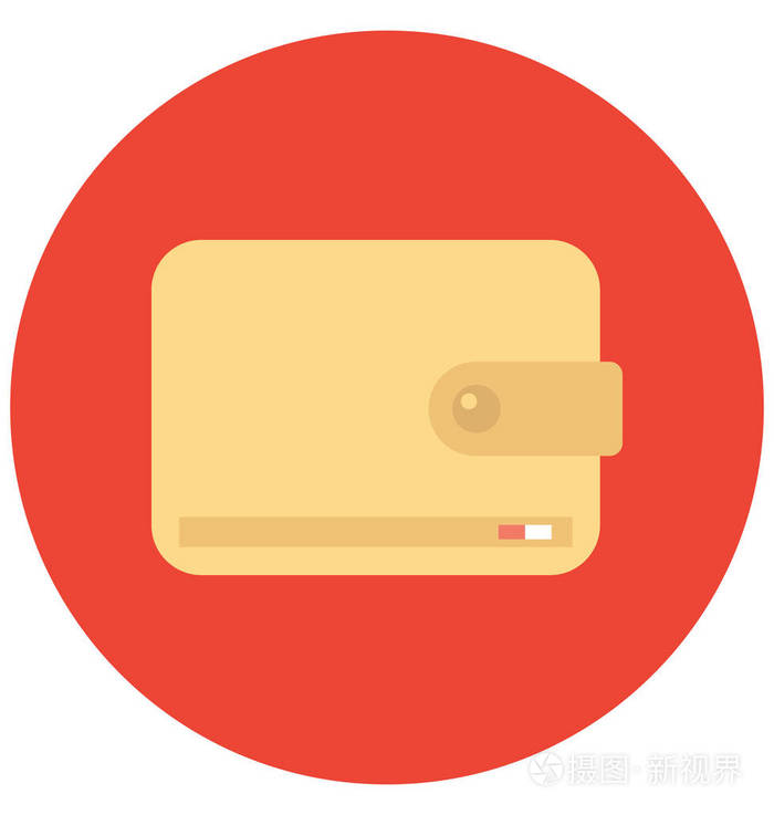 钱包彩色矢量图标可方便修改或编辑