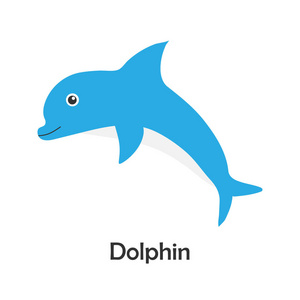 海豚卡通风格的海洋卡片,海洋动物儿童学前活动儿童矢量照片