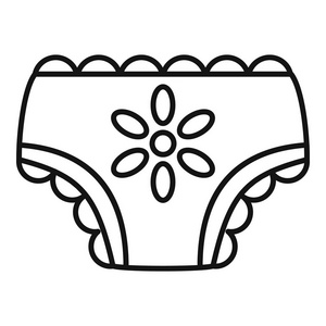 崇洋媚外女婴尿布图标, 轮廓风格照片