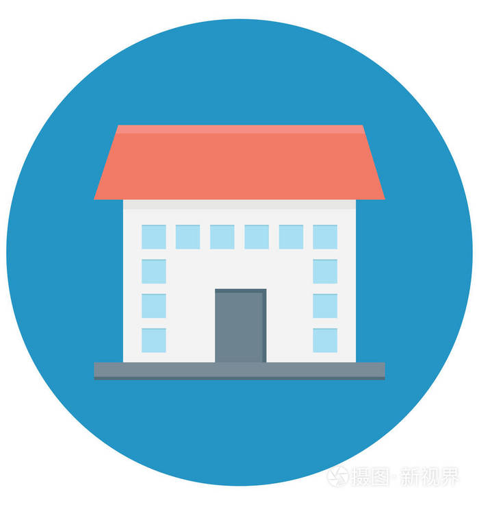 房屋彩色矢量图标,可方便修改或编辑