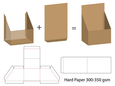 箱体包装模切模板设计。 3D模拟