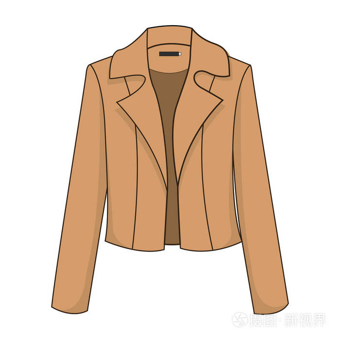 优雅时尚的经典棕色夹克/夹克. 孤立在白色背景上.