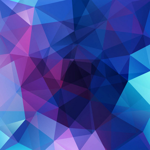 背景由蓝色粉红色紫色三角形制成。 具有几何形状的方形构图。 EPS10