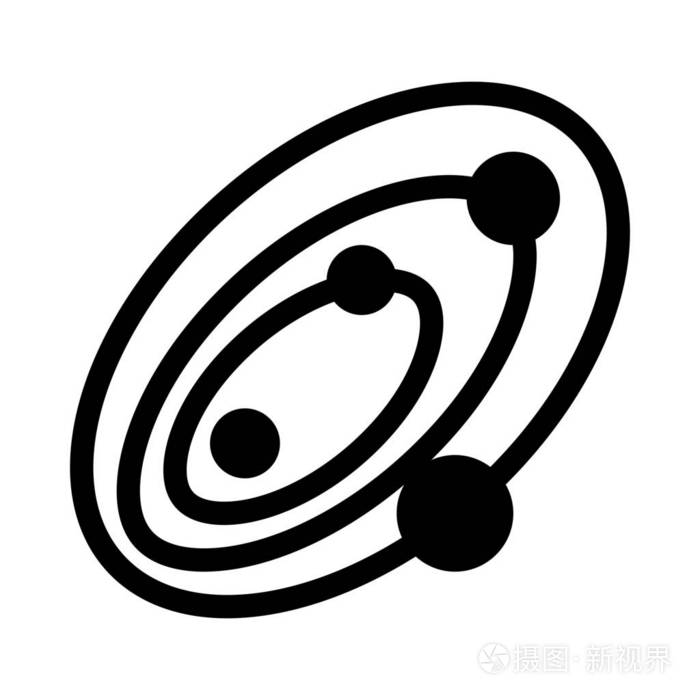 行星太阳系的简单矢量图