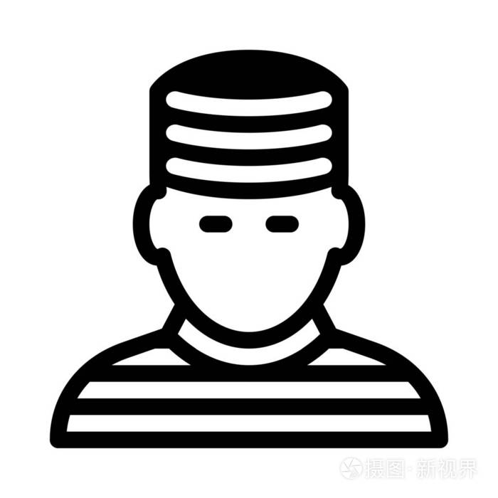 穿制服的囚犯被隔离在白色背景下插画-正版商用图片17e5vx-摄图新视界