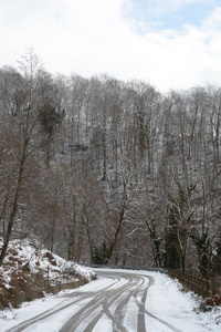 意大利南部坎帕尼亚雪山景观2019年1月9日。