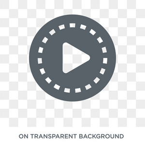 时尚的平面矢量慢运动图标透明背景上的电影院收藏.