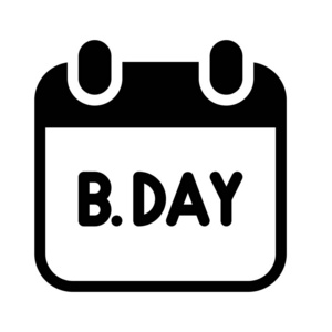 生日日历简单黑线插图白色背景
