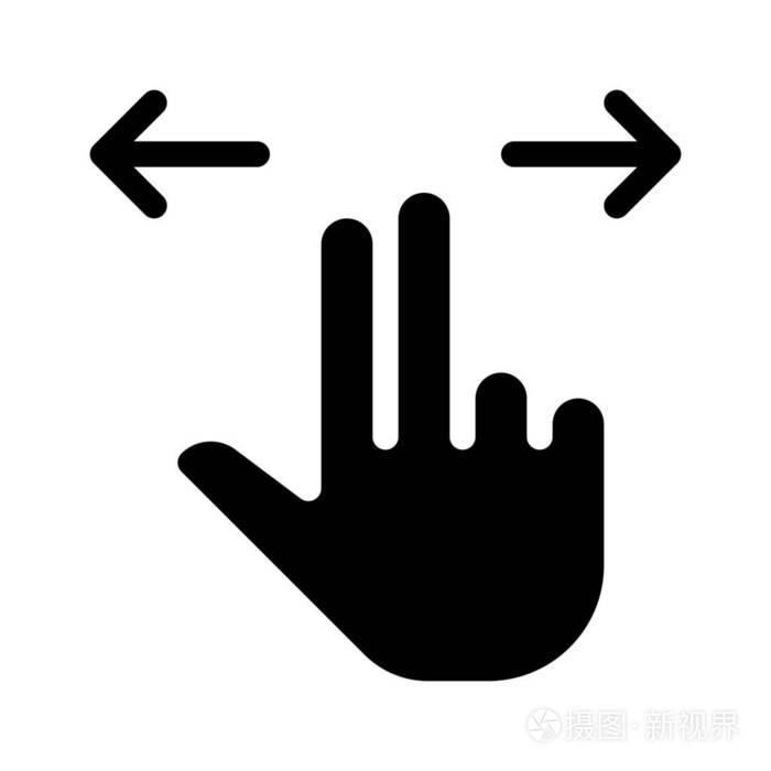 滑动左右的简单矢量插图