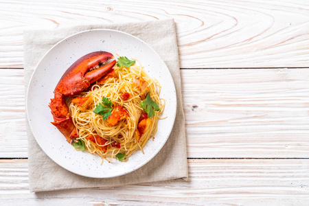 astice or Lobster spaghetti  Italian food