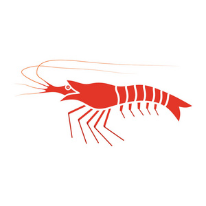 图标虾虾剪影标志鱼产品商店平面设计信息图形矢量图像