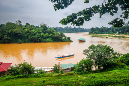 马来西亚塔曼尼加拉国家公园的河流和丛林景观