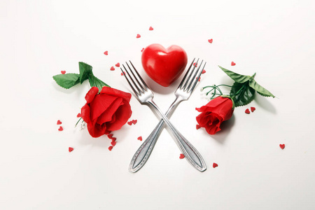 s Day with forks and hearts