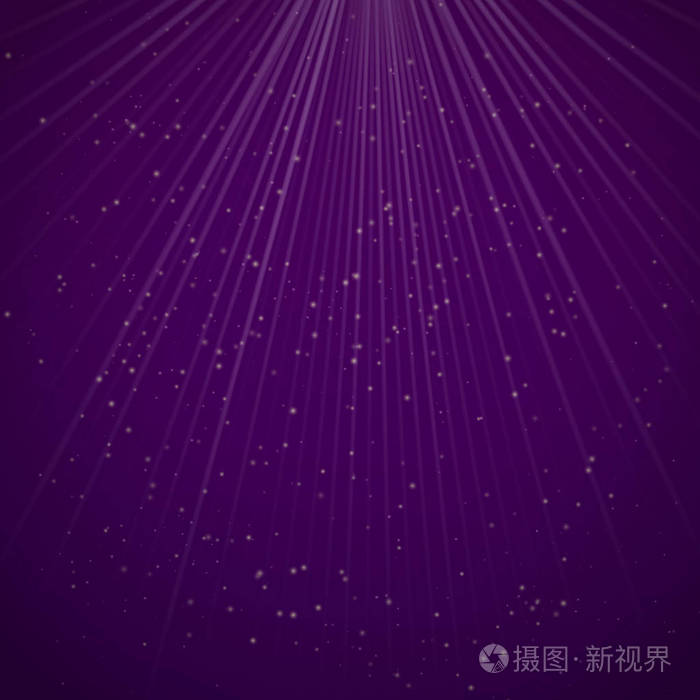 紫色抽象背景光线和闪闪发光的粒子