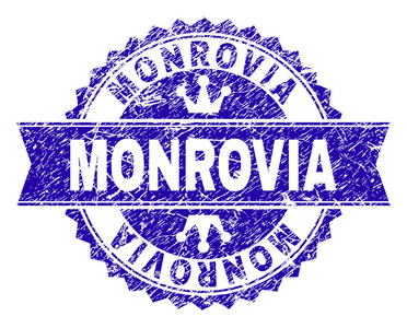 带有丝带的划痕的蒙罗维亚邮票印章