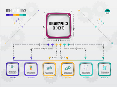 商业数据可视化。工艺图。图的抽象元素，具有步骤，选项，部分或过程的图..矢量业务模板进行展示..信息图表的创意概念。
