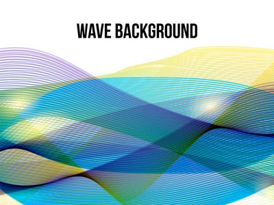 五颜六色的移动波浪线。 抽象波背景。 易于编辑设计模板为您的艺术作品。