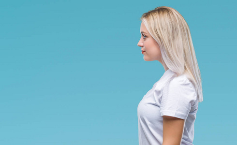 外国女性白底侧头图片