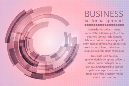 粉红色紫色圆圈商业背景。 技术概念。 易于编辑项目的设计模板。 矢量图。