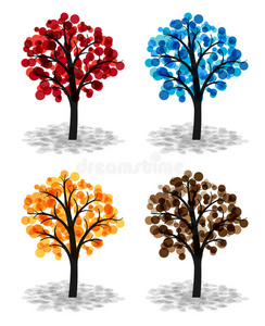 五彩缤纷的树木