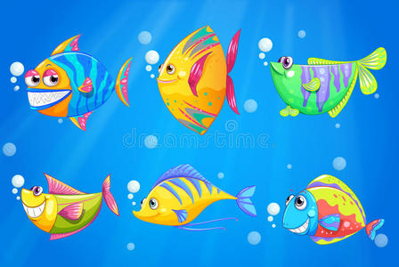 海底五彩缤纷笑容可掬的鱼儿