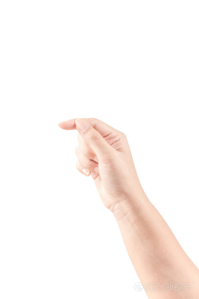 在白色背景上关闭手和手臂可以用于隔离或显示您的产品