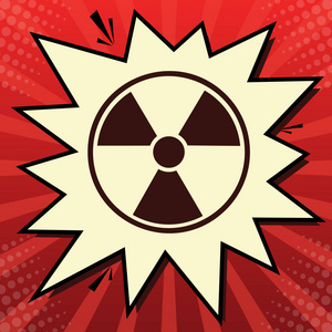 辐射圆形标志.向量.柠檬雪纺的深红色图标照片