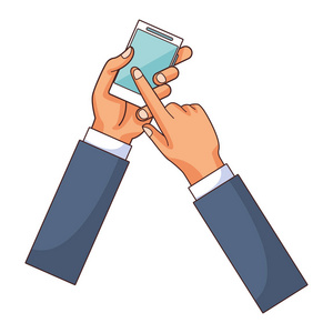 可爱的卡通黑色智能手机图片