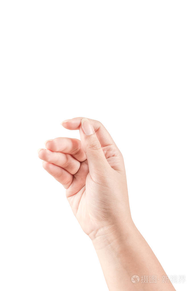 在白色背景上关闭手和手臂可以用于隔离或显示您的产品