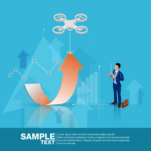 未来商业领袖控制无人驾驶概念行政经理矢量投资者交易者商业前景个人成功