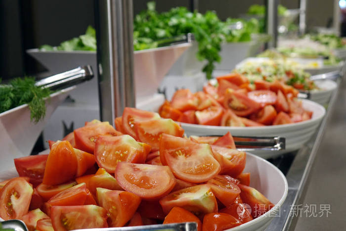 自助餐上的蔬菜分类