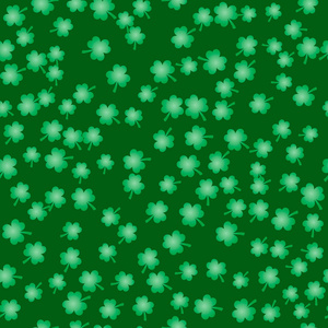 s Day green seamless pattern with clovers. Vector background.  E